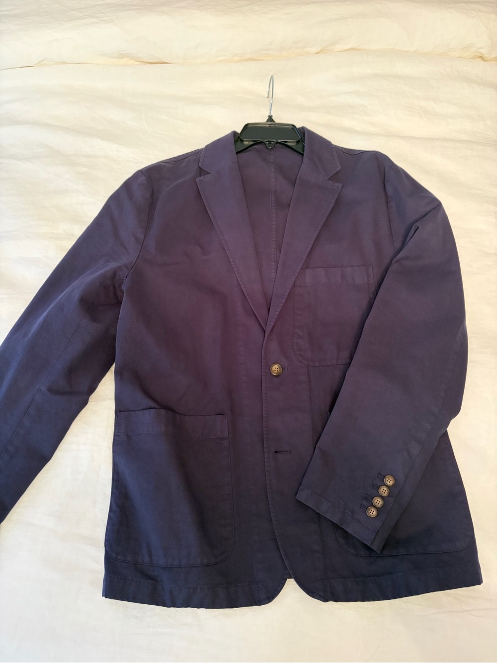 J. Crew Cotton Linen Navy Blazer 38R